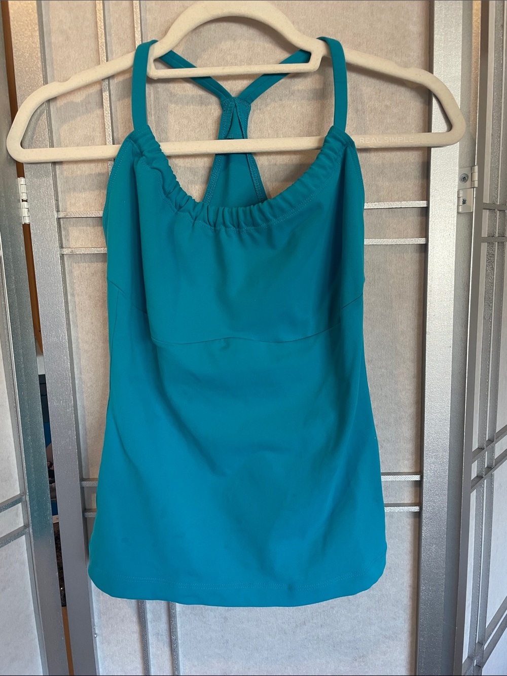 Elisabetta Rogiani Athletic Ruched Front Tank with Crisscross Back